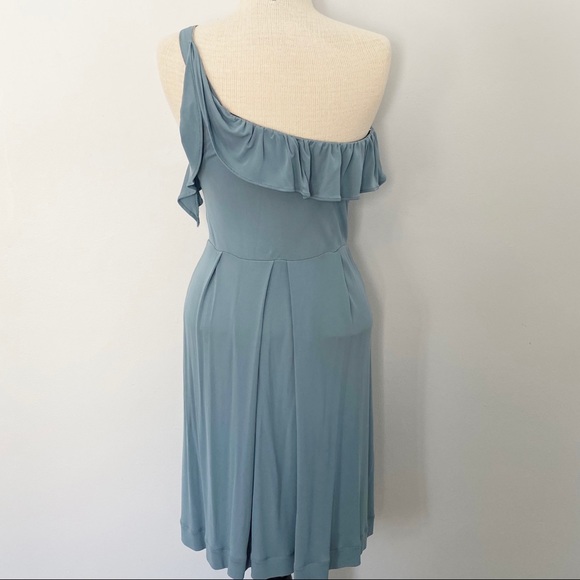 See By Chloe Blue Ruffle One Shoulder Dress Size 8 - Picture 4 of 13